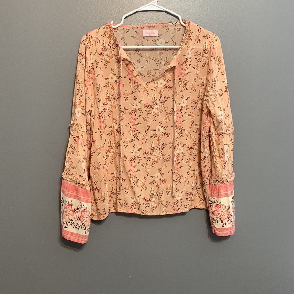 PINK LILY | Wildflower Meadows Pink Floral Blouse - Picture 2 of 5